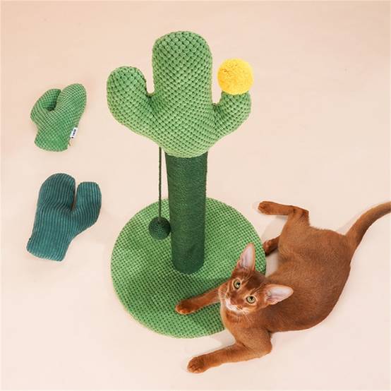 Griffoir en forme d'arbre cactus pour chat, en sisal avec boule jouet, facile à assembler Lytech - Image 7