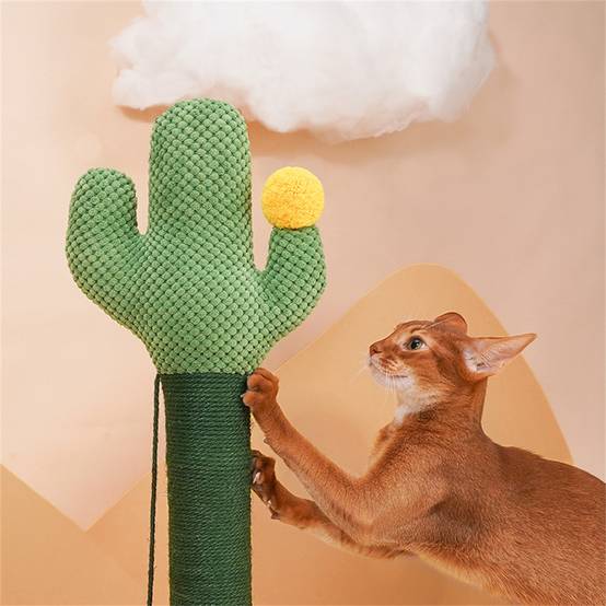 Griffoir en forme d'arbre cactus pour chat, en sisal avec boule jouet, facile à assembler Lytech - Image 3