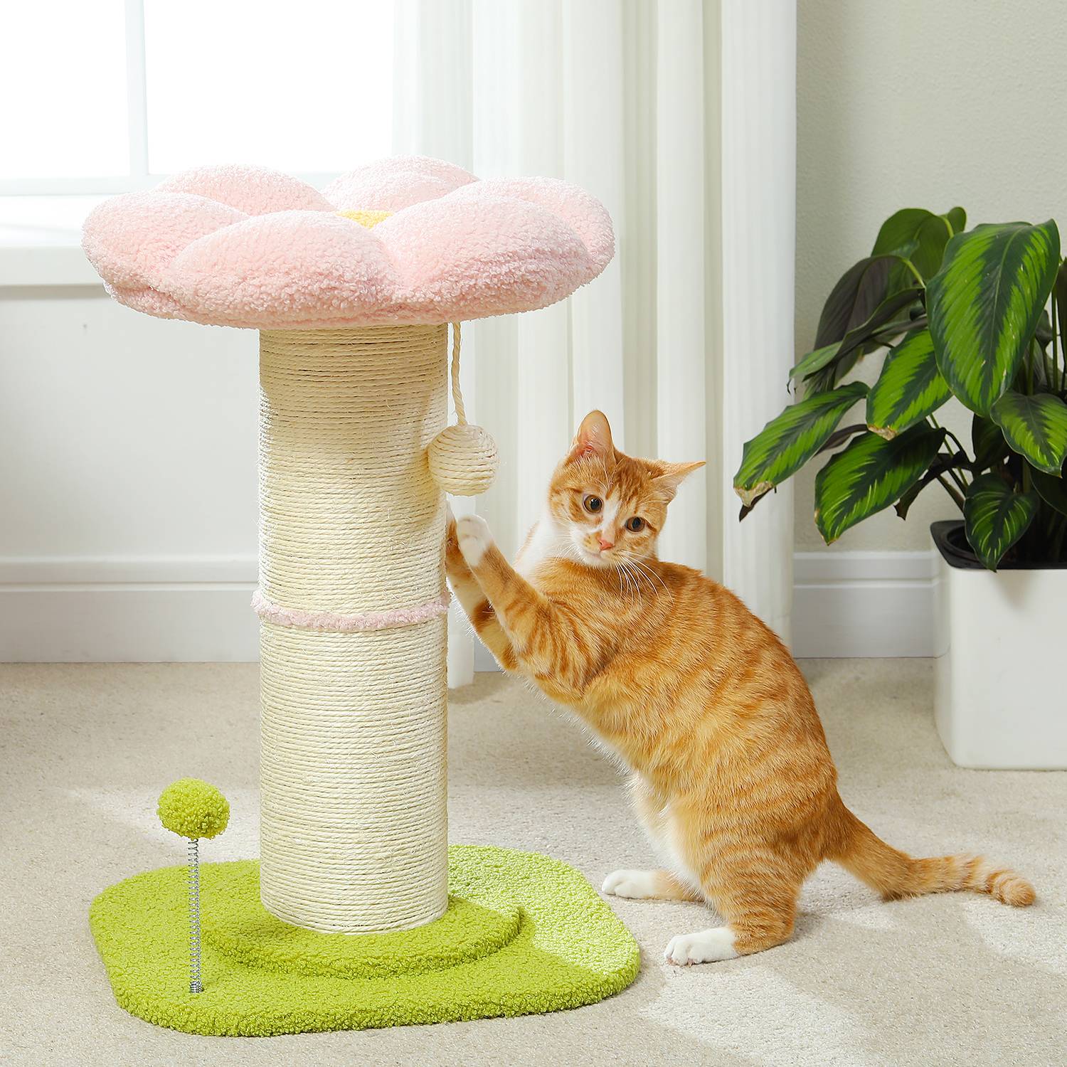 Pawzroad - Grand Poteau à Griffer Arbre à Chat 60cm Rose PAWZ Road - Image 5