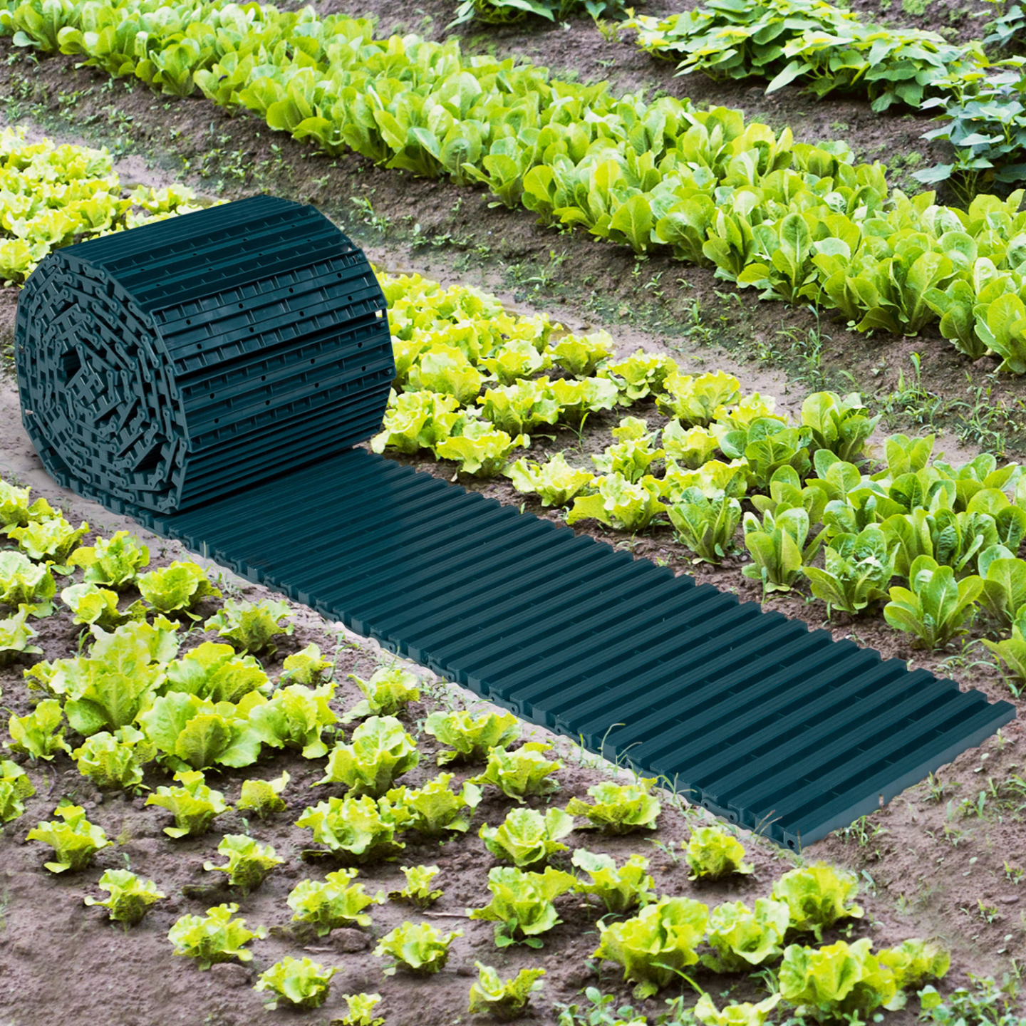Chemin de potager 5M déroulable en plastique vert pour jardin - Image 1