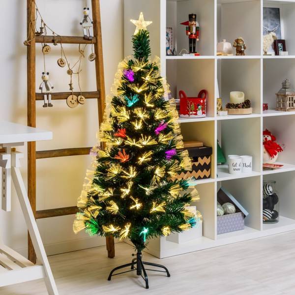 Lotti - Sapin lumineux fibre optique 130CM LED Blanc chaud et multicouleur RGB Lotti - Imagen 7