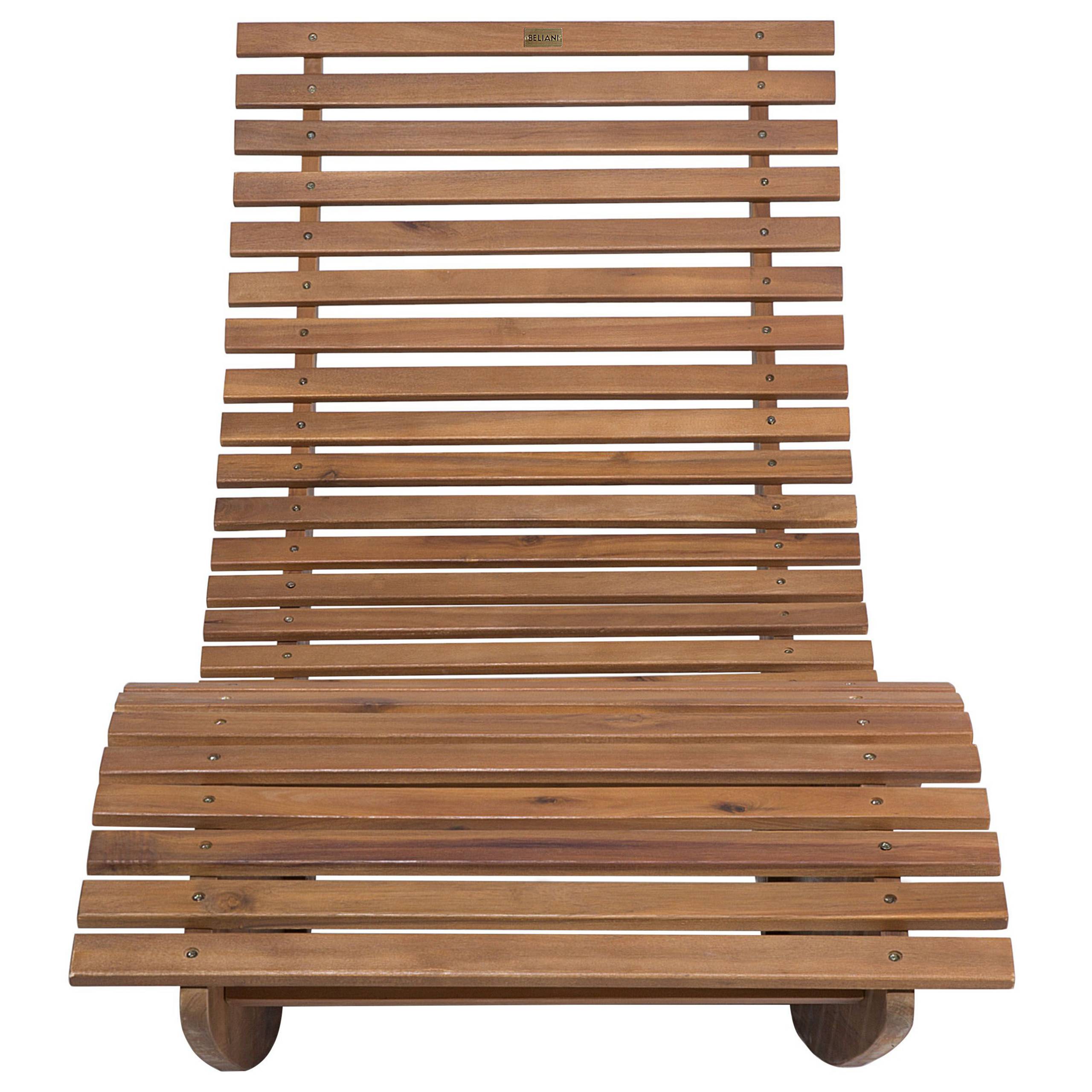 Beliani - Bain de Soleil Chaise Longue de Jardin en Bois d'Acacia avec Coussin Gris Beige Matières Résitantes et Fonction Bascule Design Moderne Beliani - Imagen 5