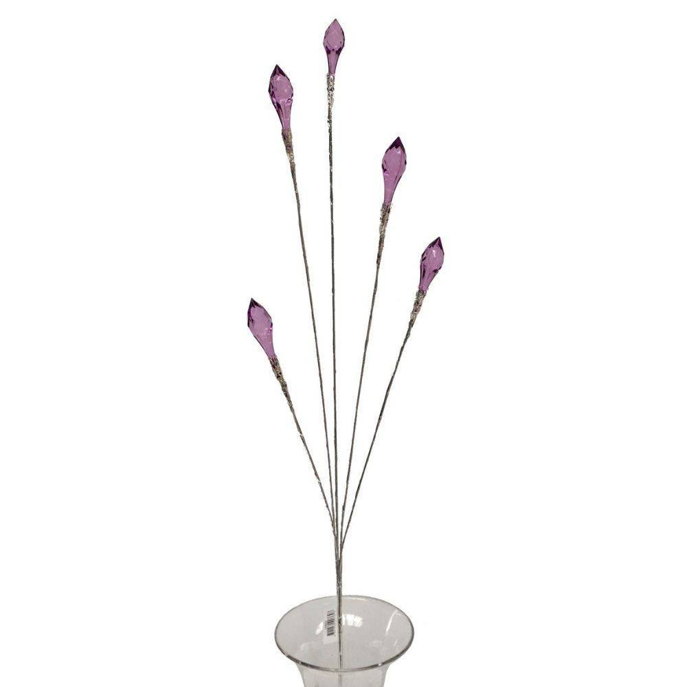 Branche de Fleurs «Cristal» en verre violet 90cm Chemin de campagne - Imagen 1