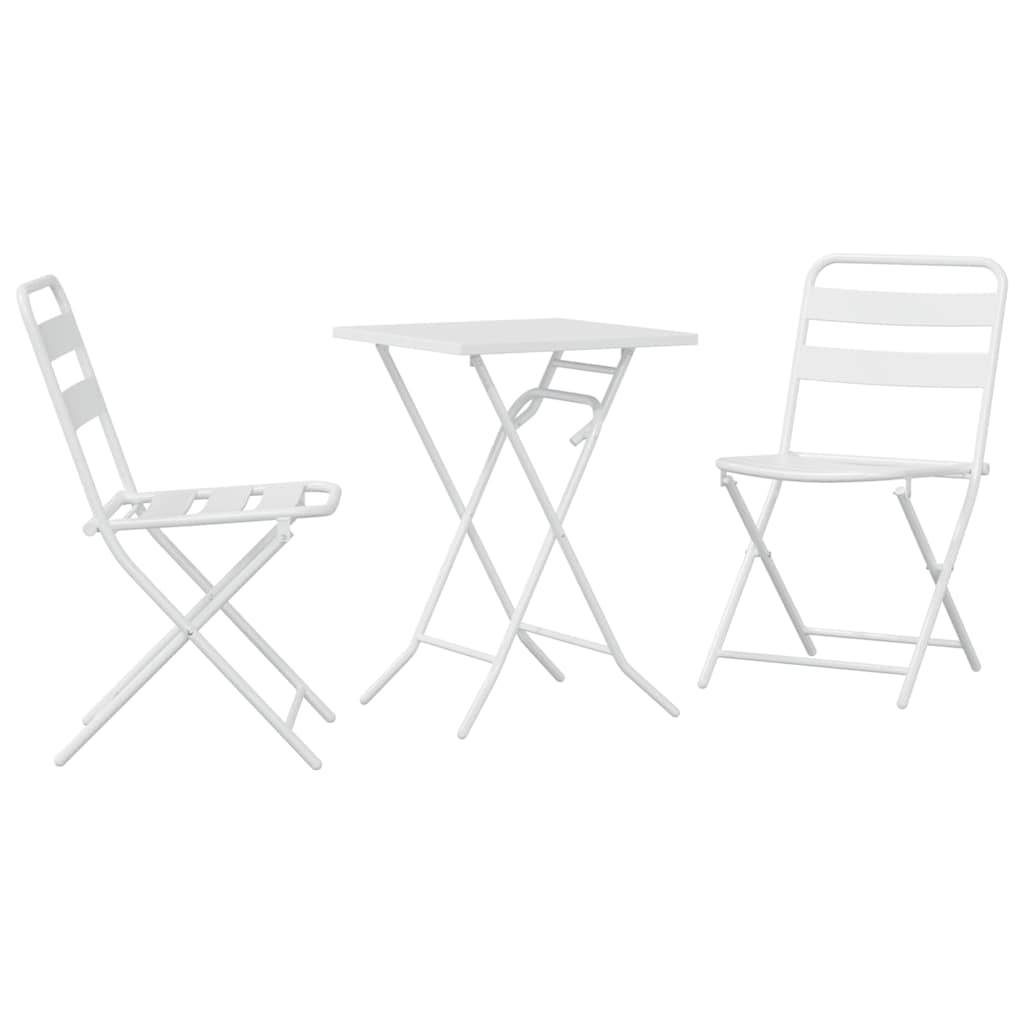 Vidaxl - Ensemble bistro de jardin 3 pcs-Salons de jardin Blanc Acier 249638 - Image 2