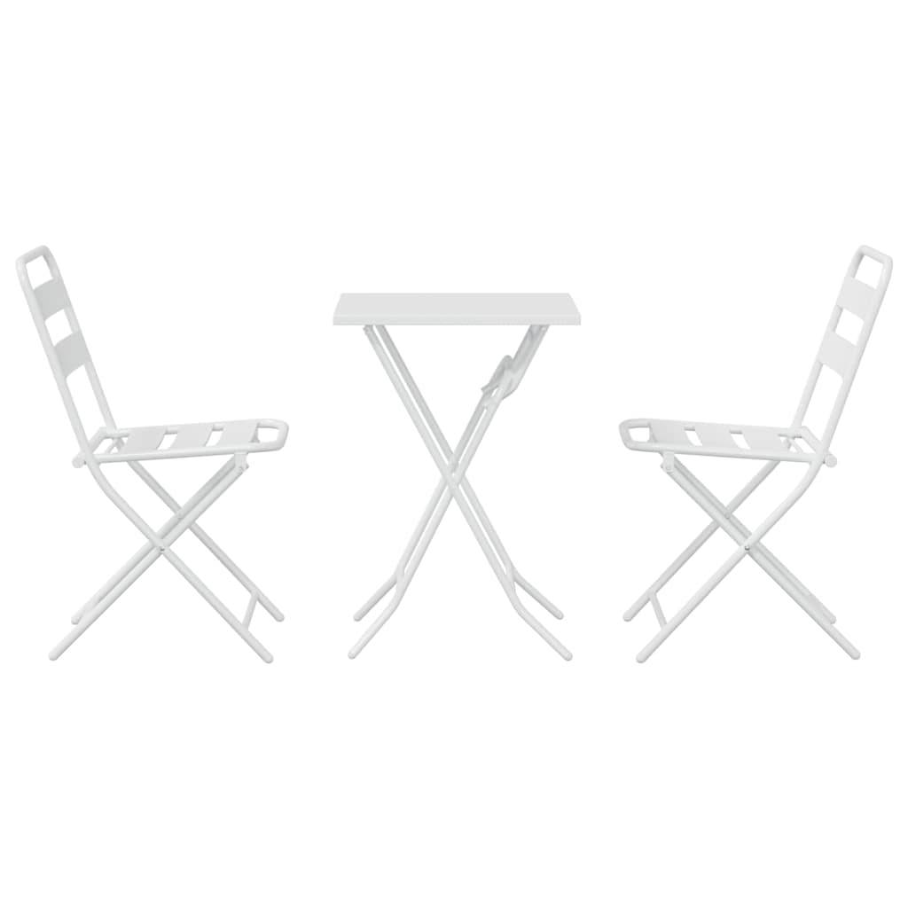 Vidaxl - Ensemble bistro de jardin 3 pcs-Salons de jardin Blanc Acier 249638 - Image 7