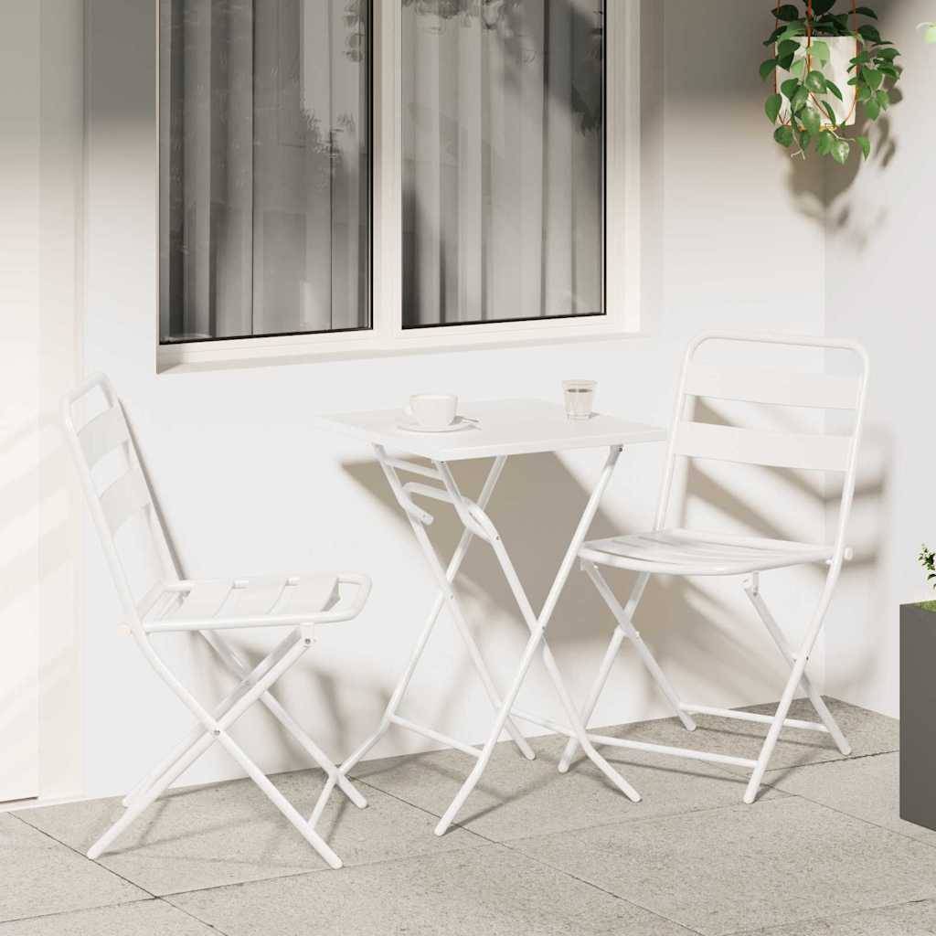 Vidaxl - Ensemble bistro de jardin 3 pcs-Salons de jardin Blanc Acier 249638 - Image 1