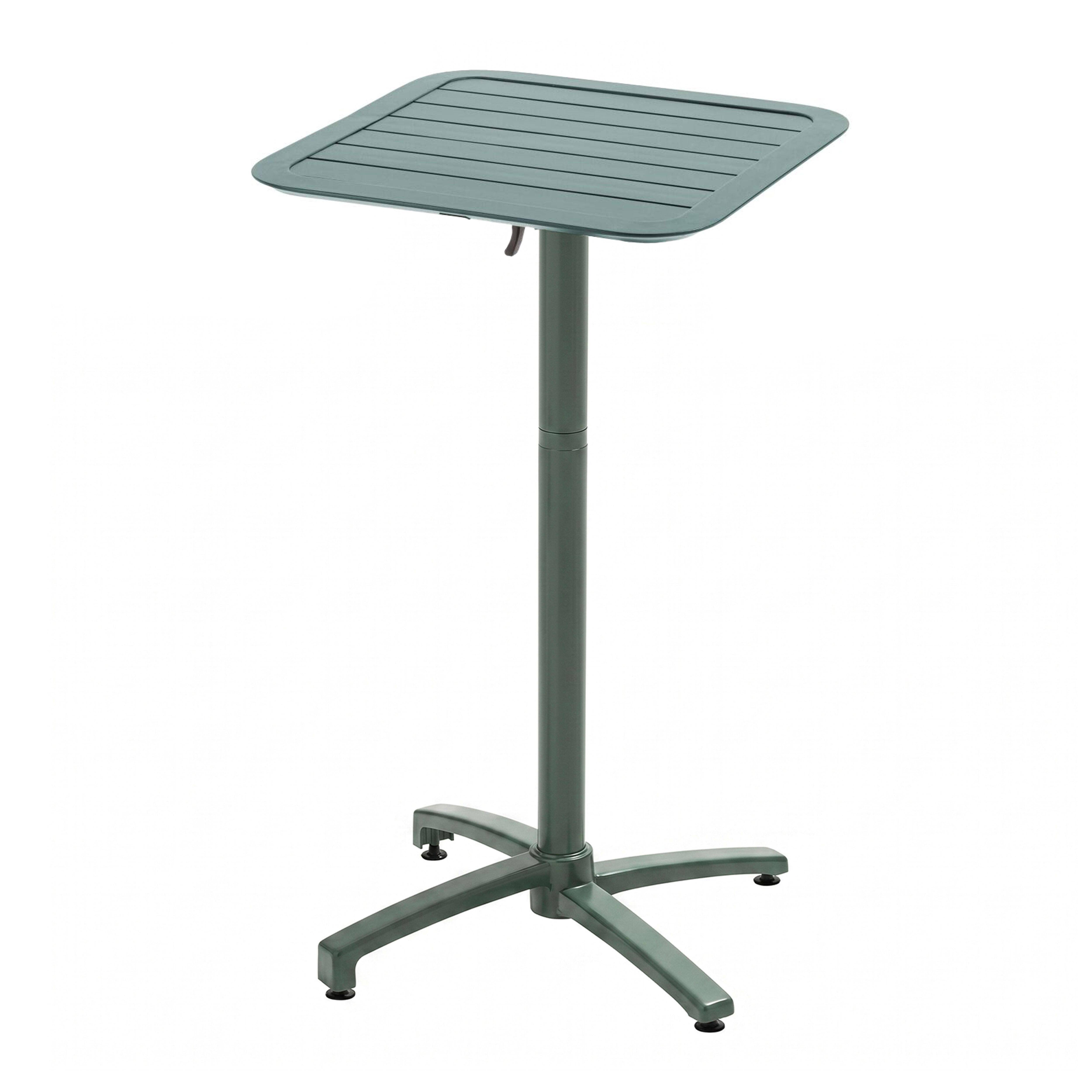 Oviala - Table haute 60x60 cm inclinable de terrasse en aluminium vert foncé Almada - Oviala - Imagen 1