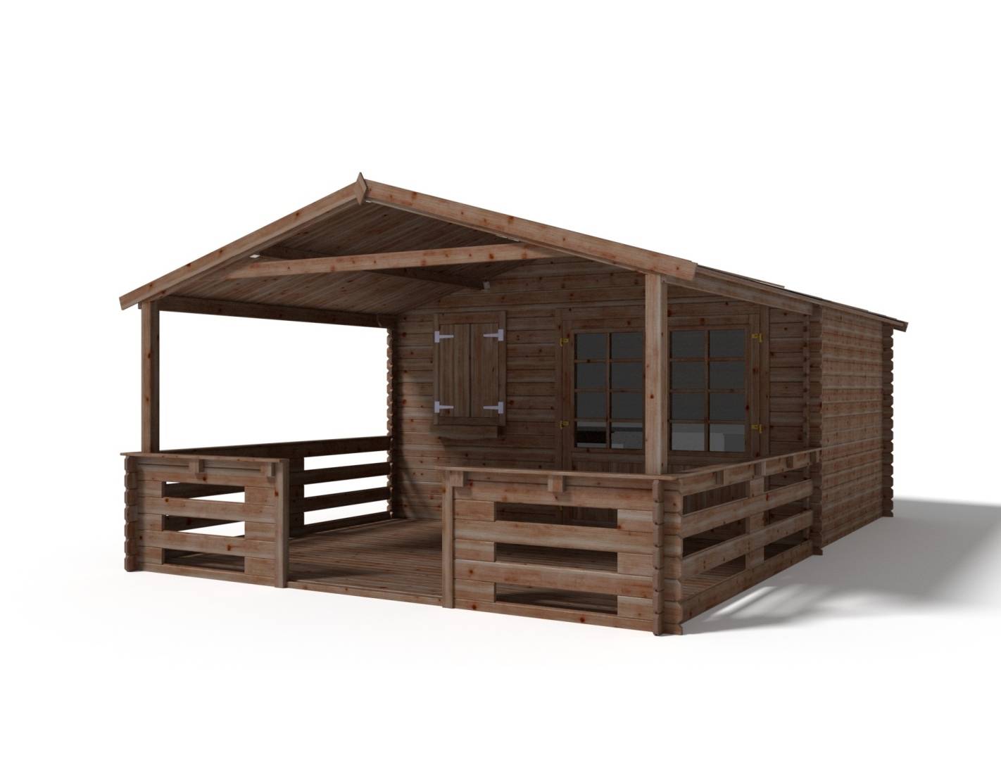Altanka - Avant-toit en bois 4x3m pour le chalet de jardin 4m, traité, marron - DOM541 - ALTANKA - Imagen 3