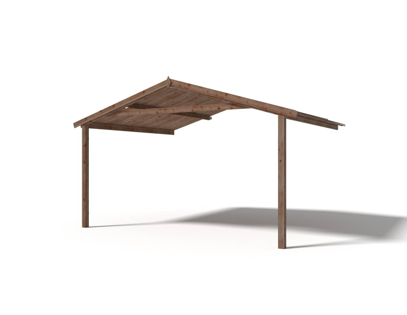 Altanka - Avant-toit en bois 4x3m pour le chalet de jardin 4m, traité, marron - DOM541 - ALTANKA - Imagen 1