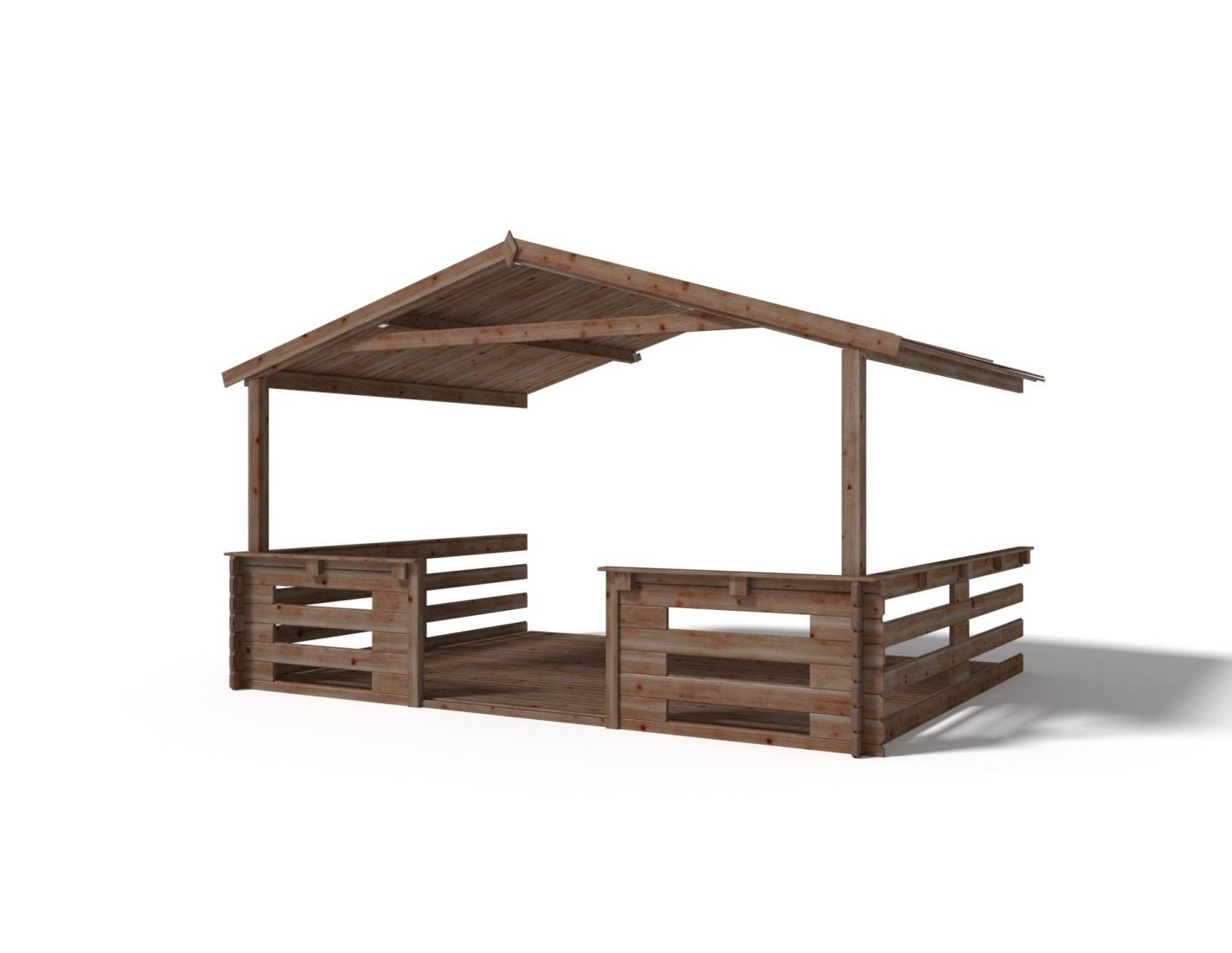Altanka - Avant-toit en bois 4x3m pour le chalet de jardin 4m, traité, marron - DOM541 - ALTANKA - Imagen 4