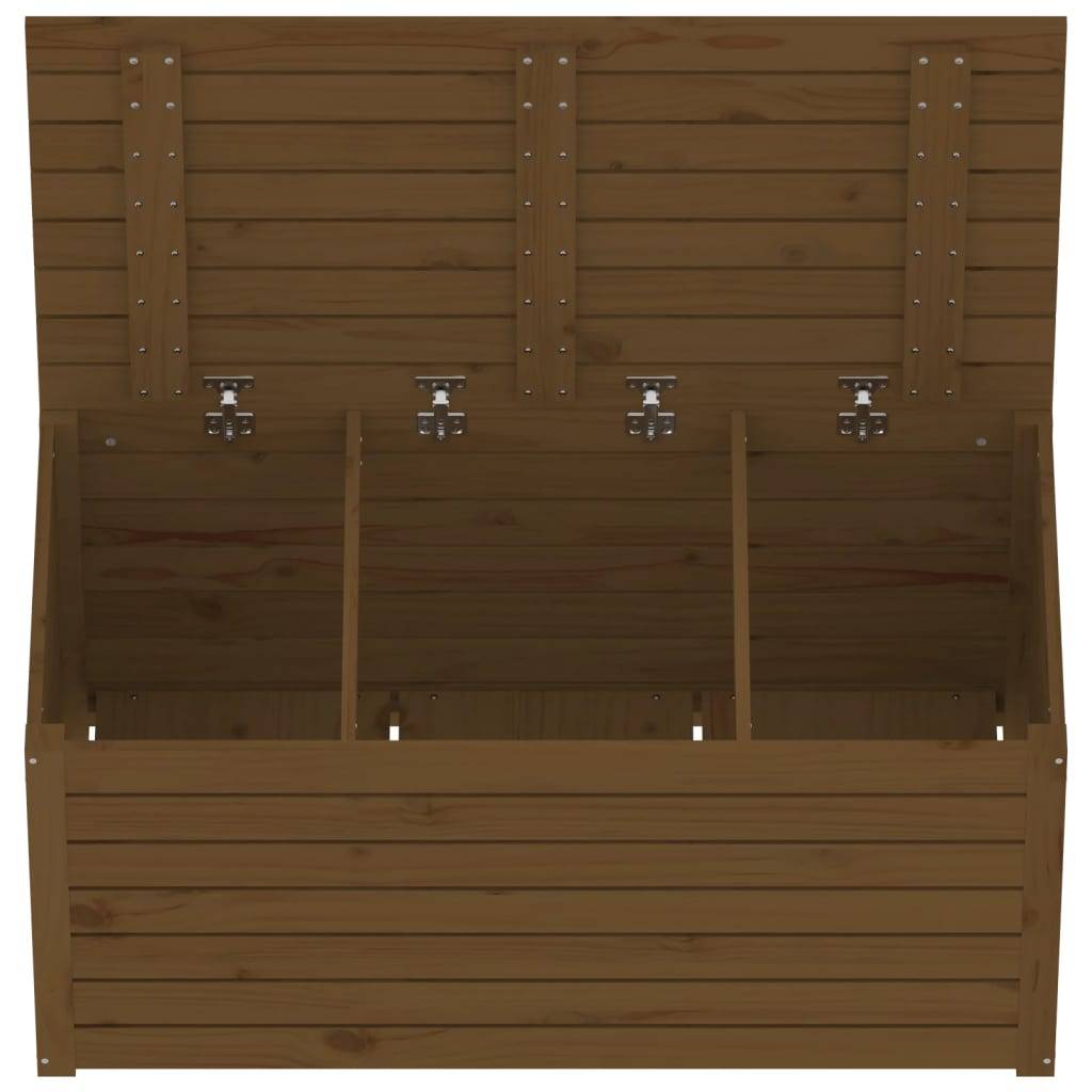 Helloshop26 - Boîte coffre de jardin 101 x 50,5 x 46,5 cm bois massif de pin marron miel - Imagen 4