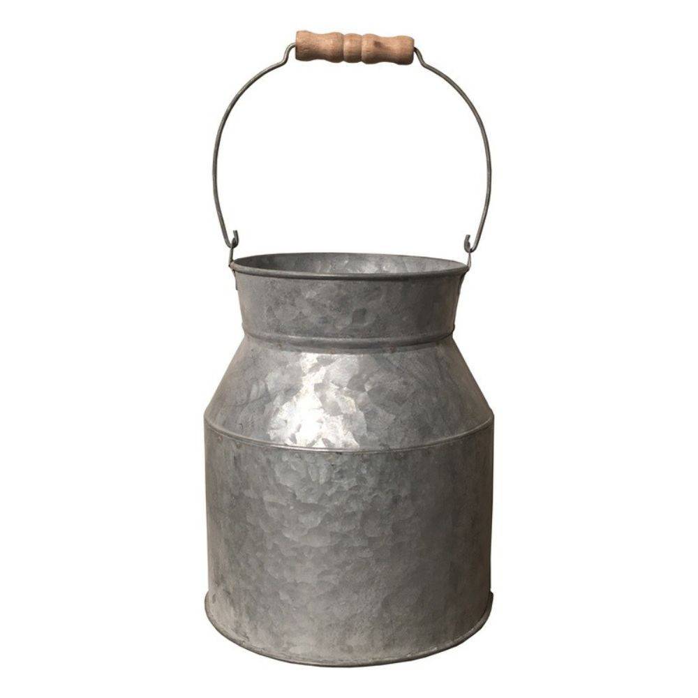 Chemin De Campagne - Pot à lait ancien décoratif extérieur jardin zinc gris Ø18 x 21 cm Chemin de campagne - Imagen 1