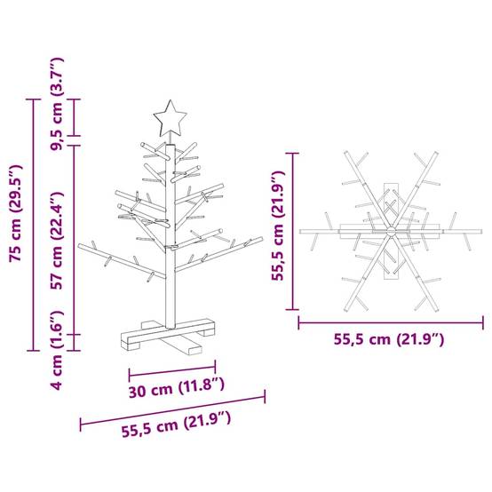 ComfortXL - Sapin de Noël en bois de pin Décoration de fête pour salon et terrasse Marron 75 cm – ComfortXL Outdoor Living - Image 10