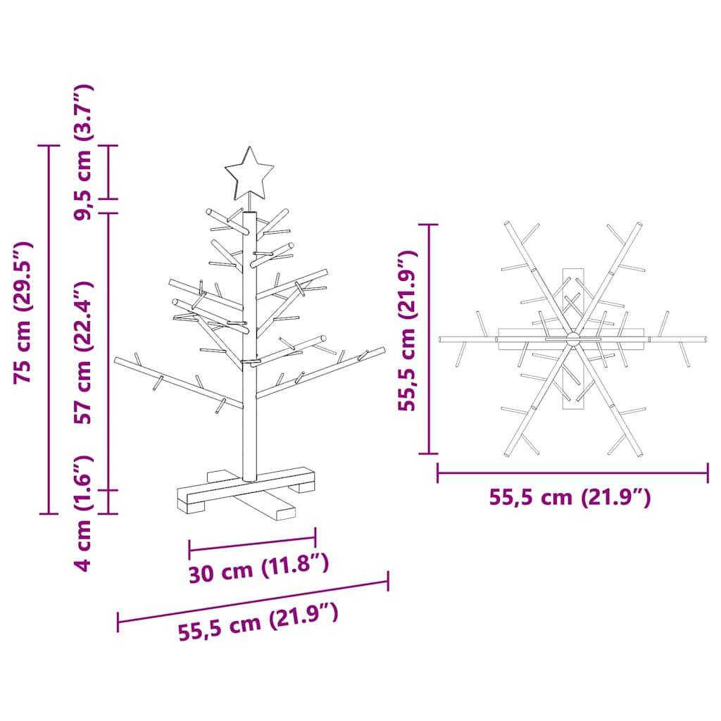 ComfortXL - Sapin de Noël en bois de pin Décoration de fête pour salon et terrasse Marron 75 cm – ComfortXL Outdoor Living - Image 10