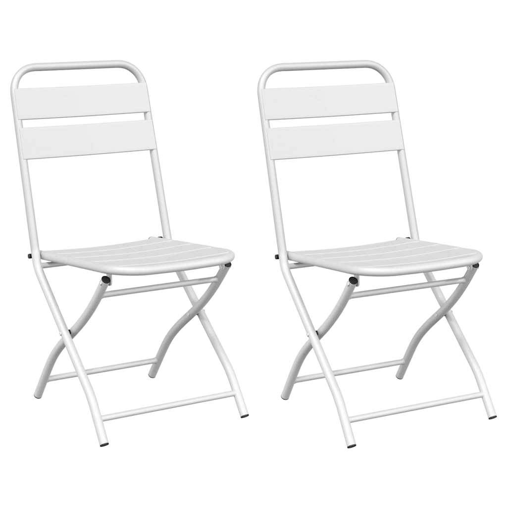 Prolenta Premium - Chaises de jardin acier blanc  42 x 52 x 82 cm  - Prolenta premium p351.7 - Image 2