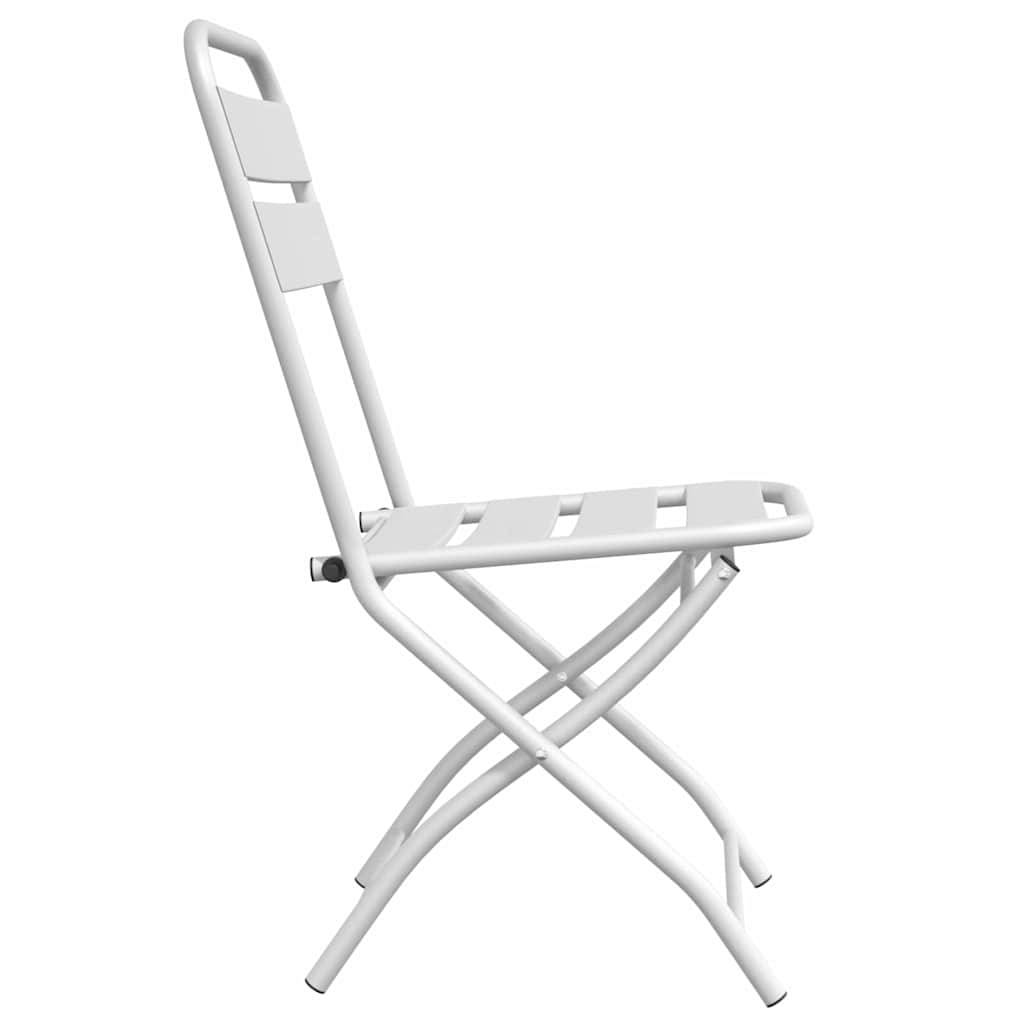 Prolenta Premium - Chaises de jardin acier blanc  42 x 52 x 82 cm  - Prolenta premium p351.7 - Image 6