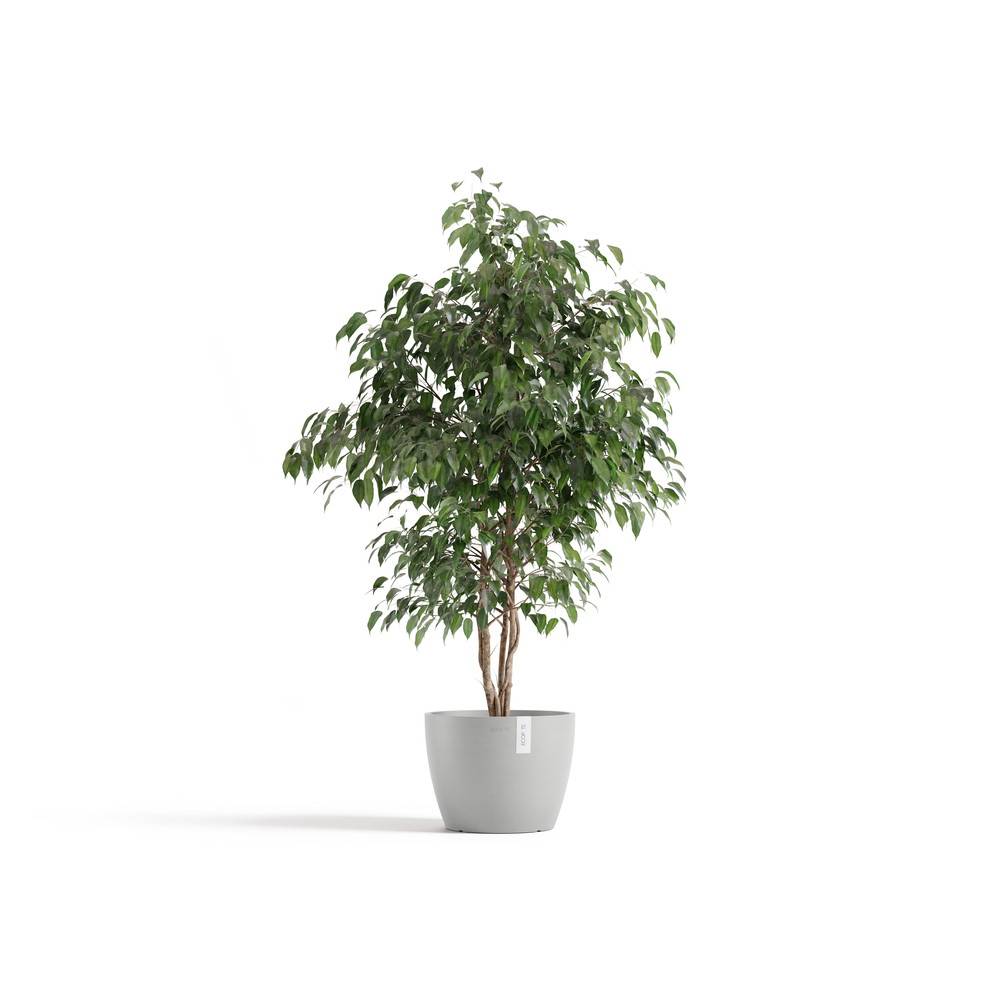 Ecopots - Pot Rond Stockholm 31 Blanc Gris - Ø 31 x H. 23,3 cm - 12,9 L ECOPOTS - Imagen 1