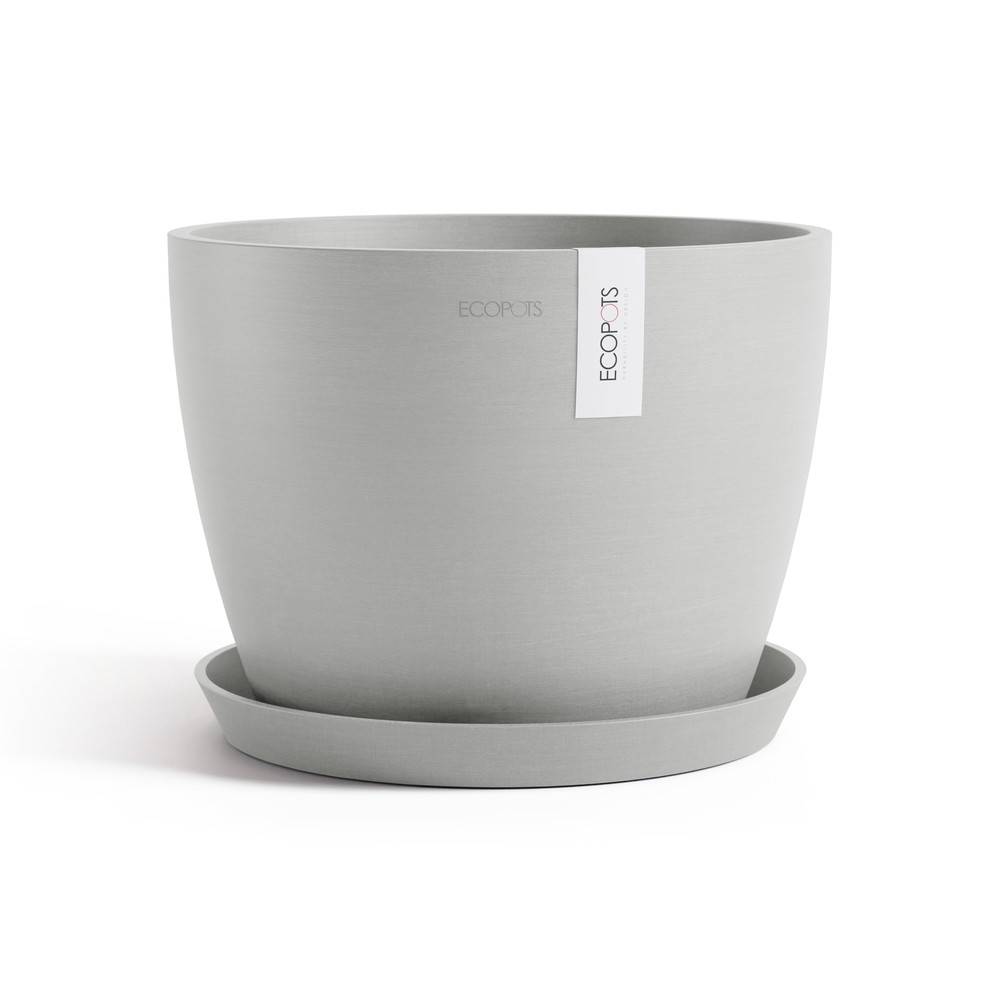 Ecopots - Pot Rond Stockholm 31 Blanc Gris - Ø 31 x H. 23,3 cm - 12,9 L ECOPOTS - Imagen 3