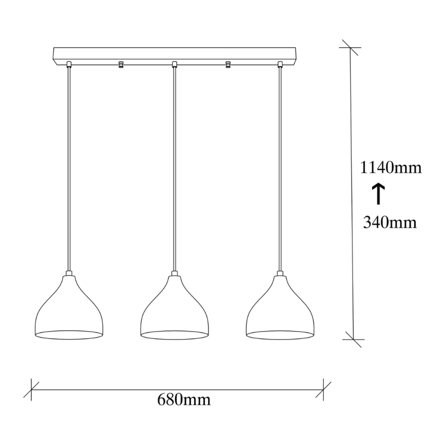 Concept Usine - Suspension en métal noir 3 ampoules LOUISE - Image 5