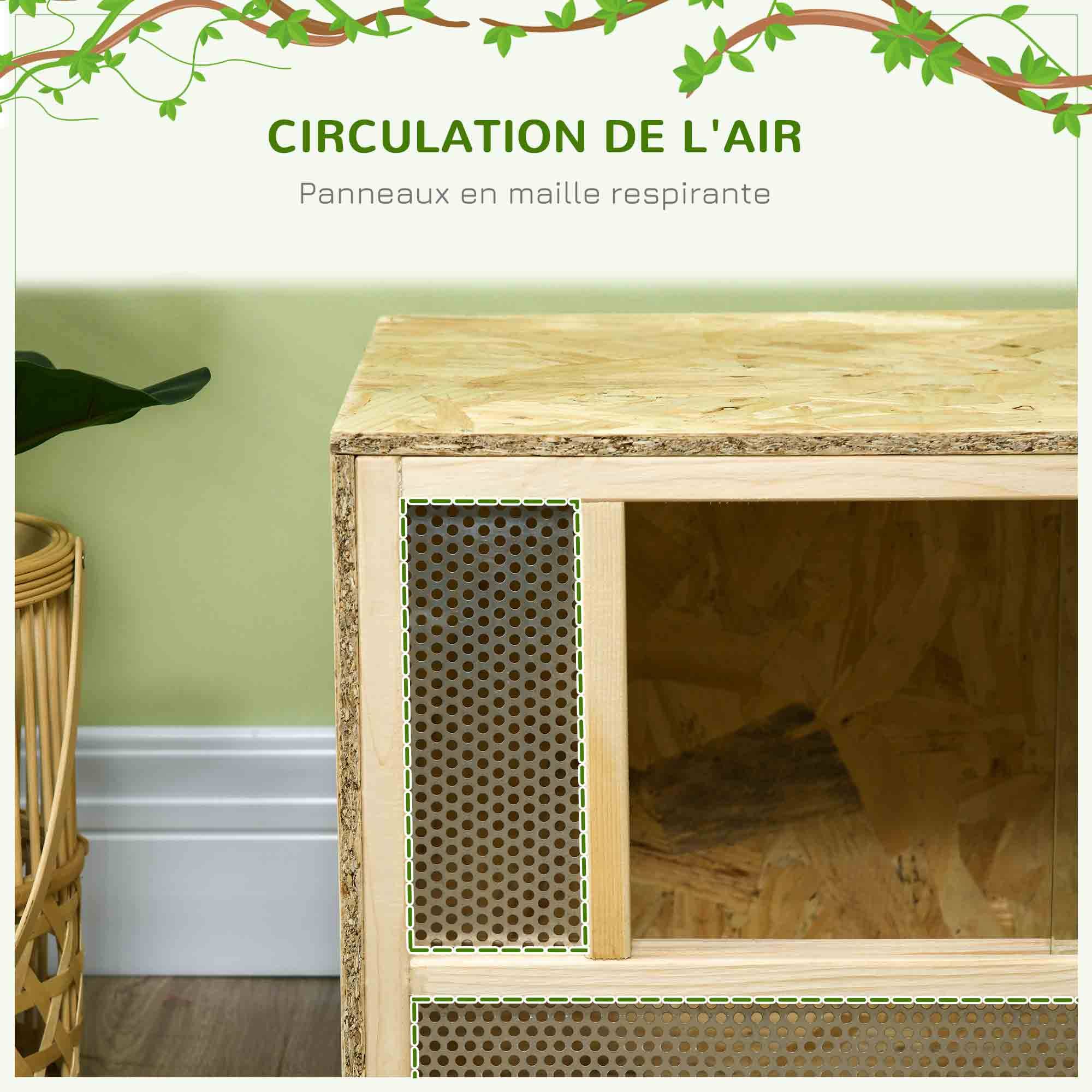 Terrarium bois OSB naturel 80 x 40 x 40 cm - PANGIVO - Image 9