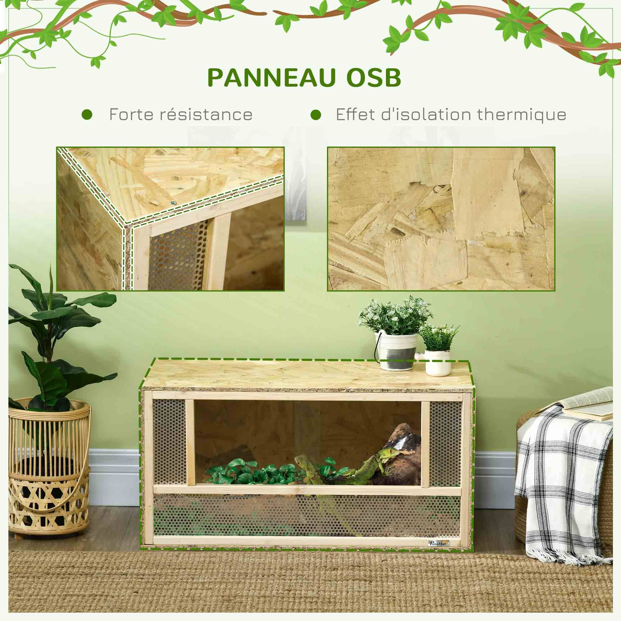 Terrarium bois OSB naturel 80 x 40 x 40 cm - PANGIVO - Image 7