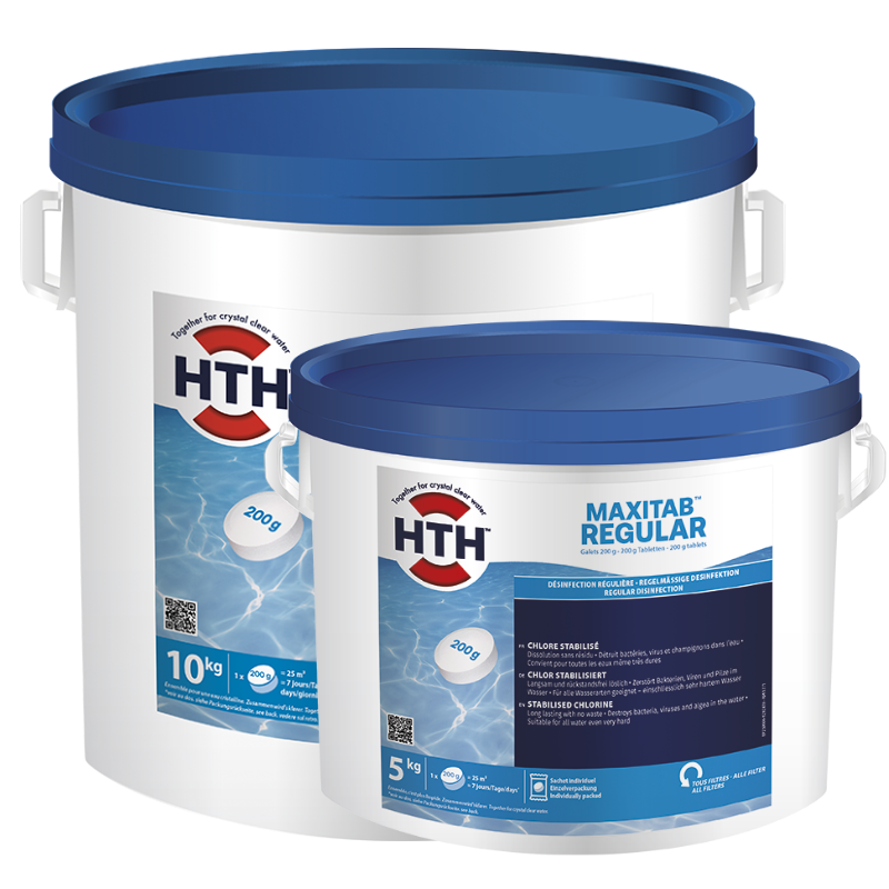Hth - Chlore lent stabilisé hth® MAXITAB Regular - Galets 200g - 5 kg - Imagen 1