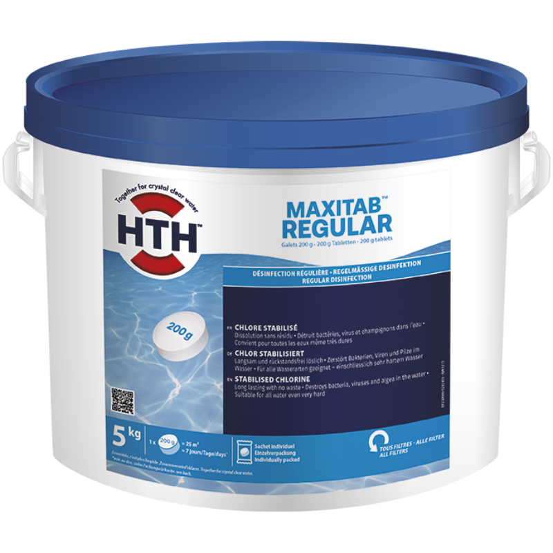 Hth - Chlore lent stabilisé hth® MAXITAB Regular - Galets 200g - 5 kg - Imagen 2