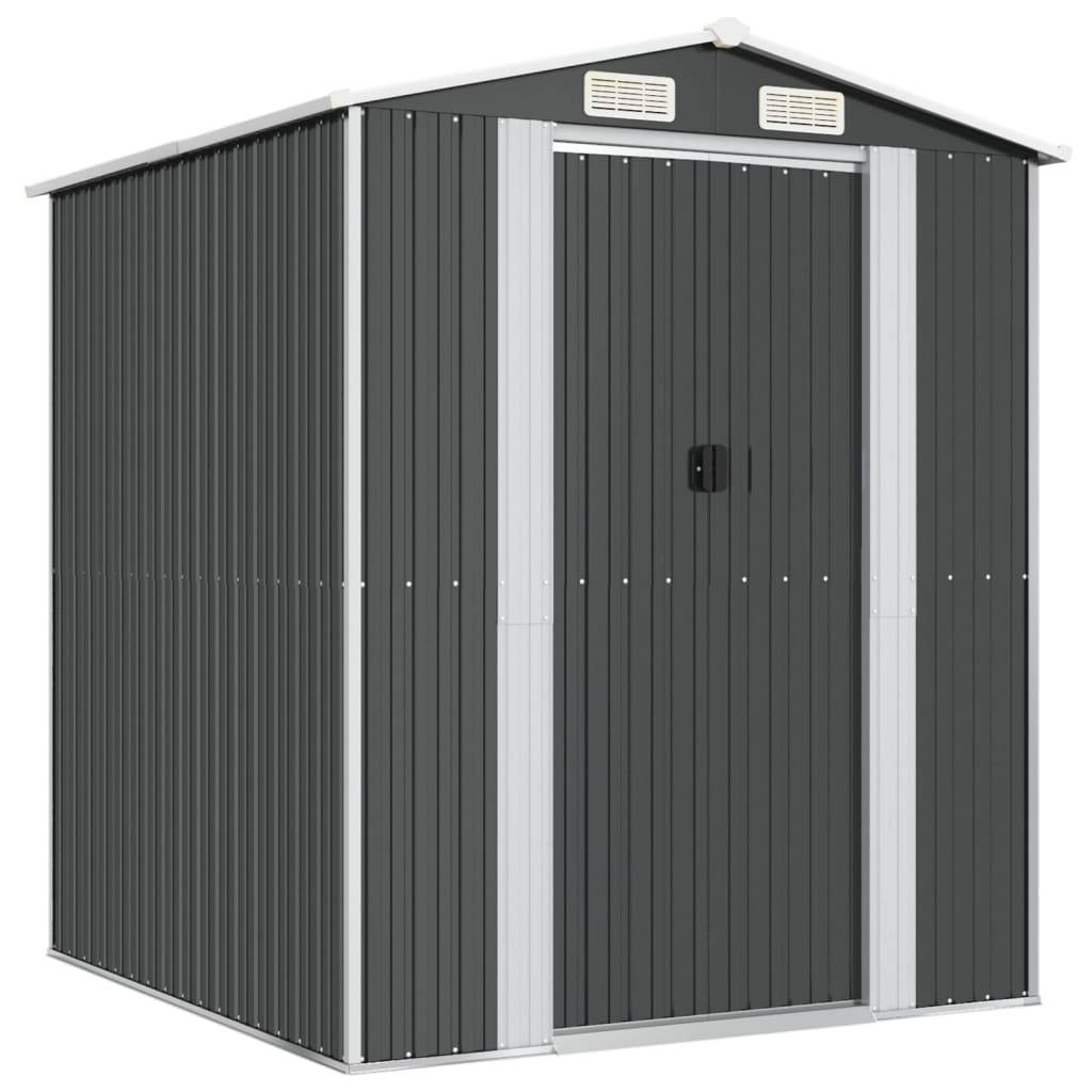 PANGIVO - Abri de jardin avec porte coulissante - Acier galvanisé - Anthracite - 192x191x223 cm - Surface au sol 3,67m² - PANGIVO - Image 1