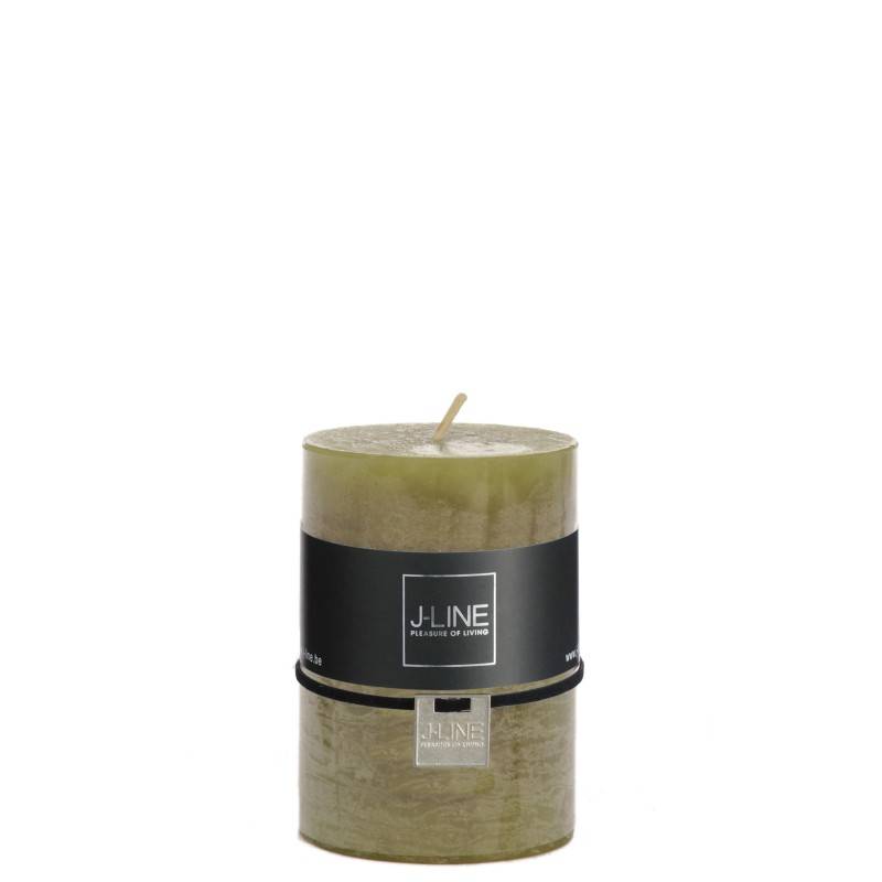 J-Line - Bougie cylindrique 48H vert 7x7x10 cm - J-Line