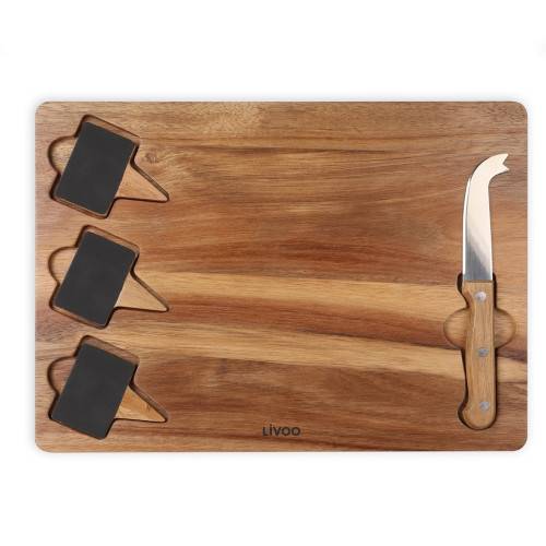 Livoo - Plateau à fromage avec couteau en bois d'acacia - Image 2
