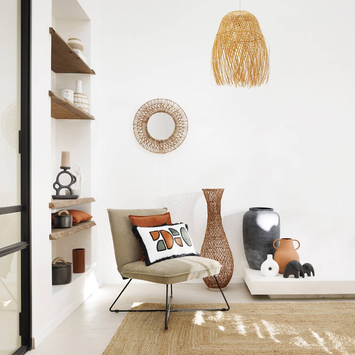 Miroir mural en Rotin D 58 cm - Imagen 3