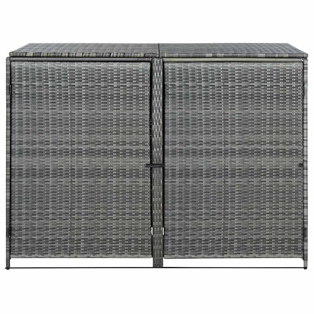 Abri de poubelle double résine tressée anthracite 148 x 77 x 111 cm - PANGIVO - Image 4
