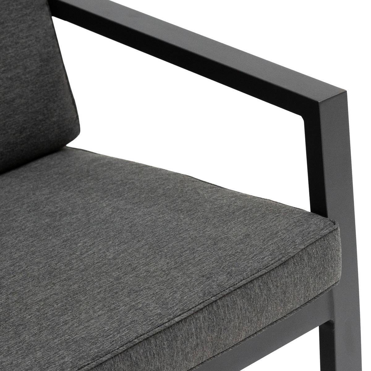Hesperide - Canapé de jardin "Pavane" graphite en aluminium traité époxy Hespéride - Imagen 3