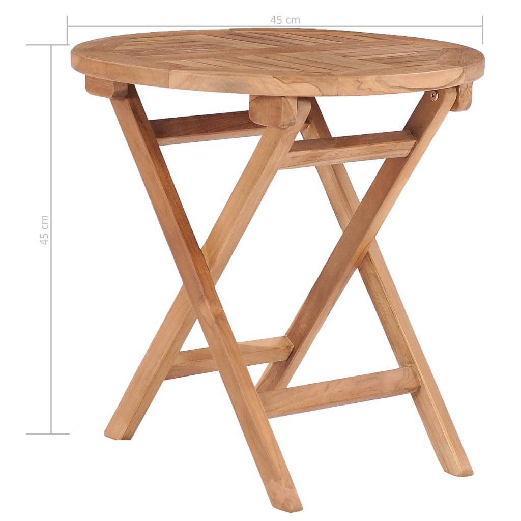 Table pliable jardin bois de teck 45 x 45 cm - PANGIVO - Image 7