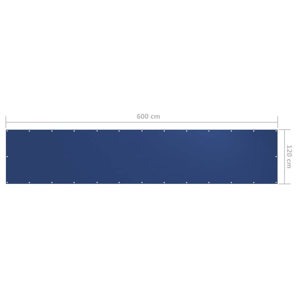 Helloshop26 - Écran de balcon brise pare vue protection confidentialité 120 x 600 cm tissu oxford bleu - Imagen 5