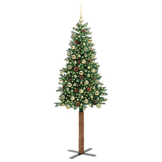 Vidaxl - Sapin de Noël mince Vert 180 cm PVC et bois de pin massif vidaXL 3394868 - Image 4