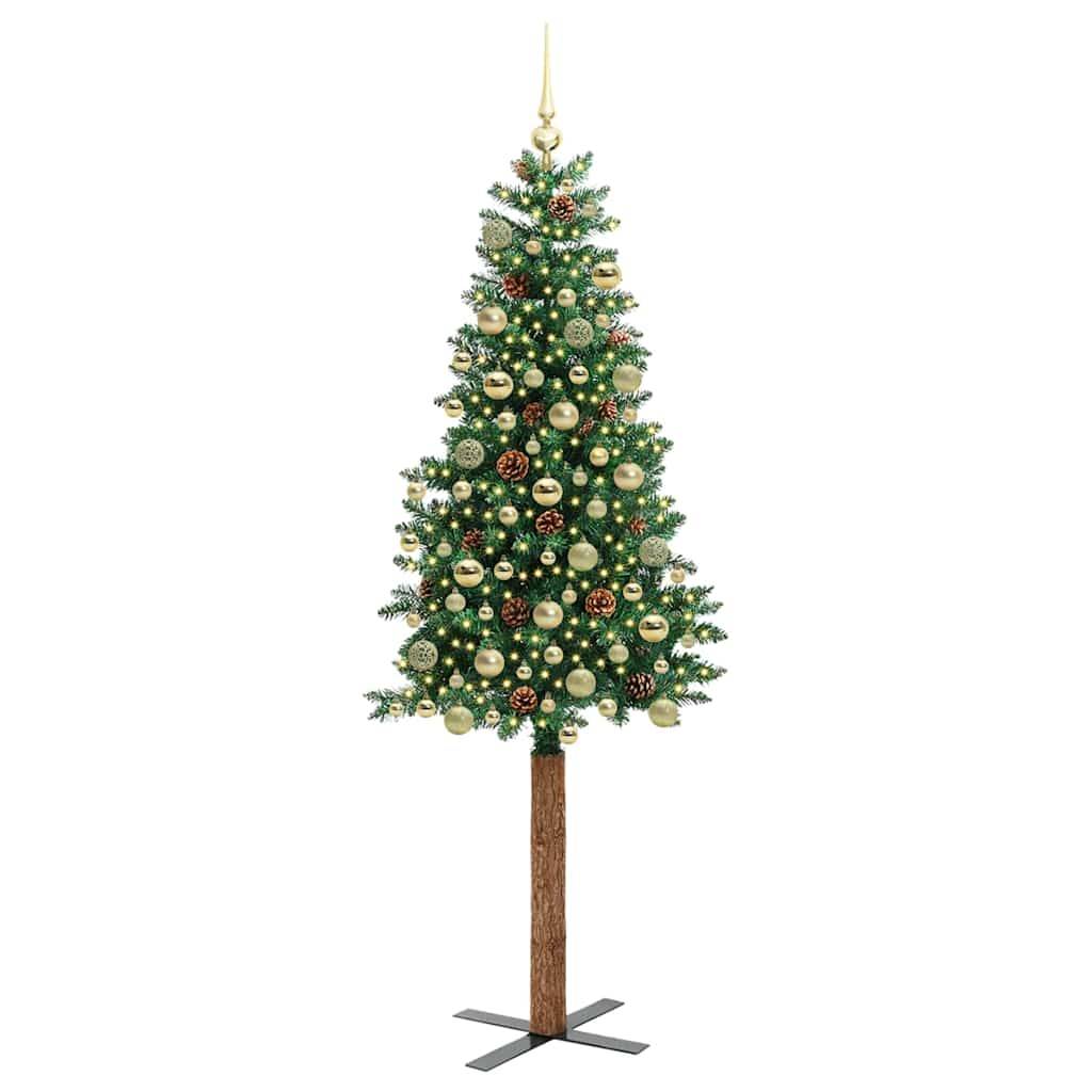 Vidaxl - Sapin de Noël mince Vert 180 cm PVC et bois de pin massif vidaXL 3394868 - Image 4