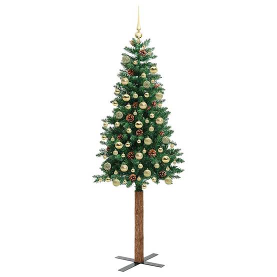 Vidaxl - Sapin de Noël mince Vert 180 cm PVC et bois de pin massif vidaXL 3394868 - Image 5