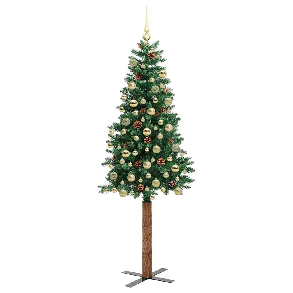 Vidaxl - Sapin de Noël mince Vert 180 cm PVC et bois de pin massif vidaXL 3394868 - Image 5