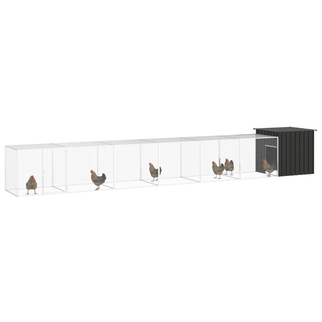 Vidaxl - Poulailler Anthracite 700x91x100 cm Acier galvanisé vidaXL 3106456 - Imagen 2