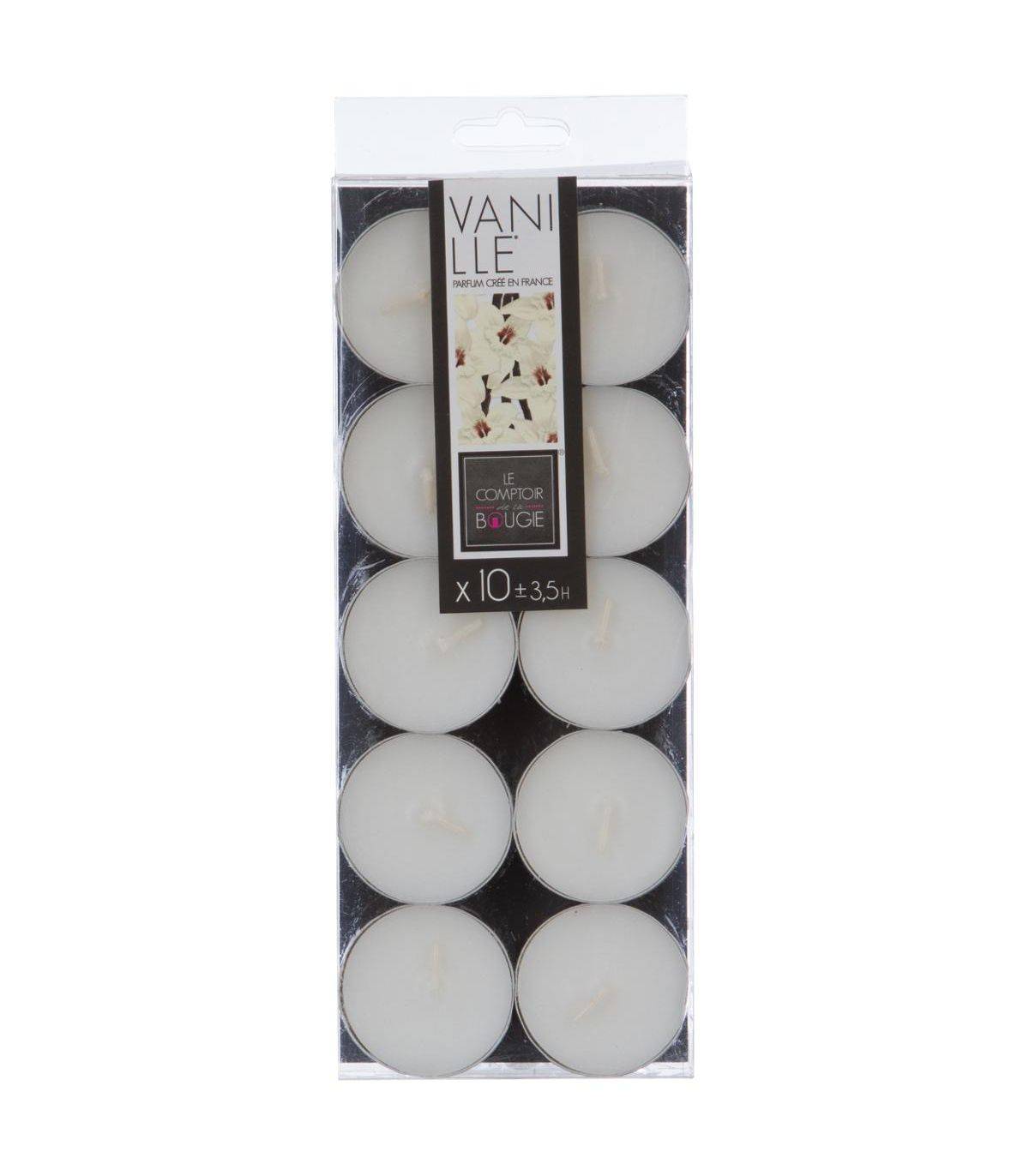 Lot de 10 bougies parfumées Vanille - Imagen 2