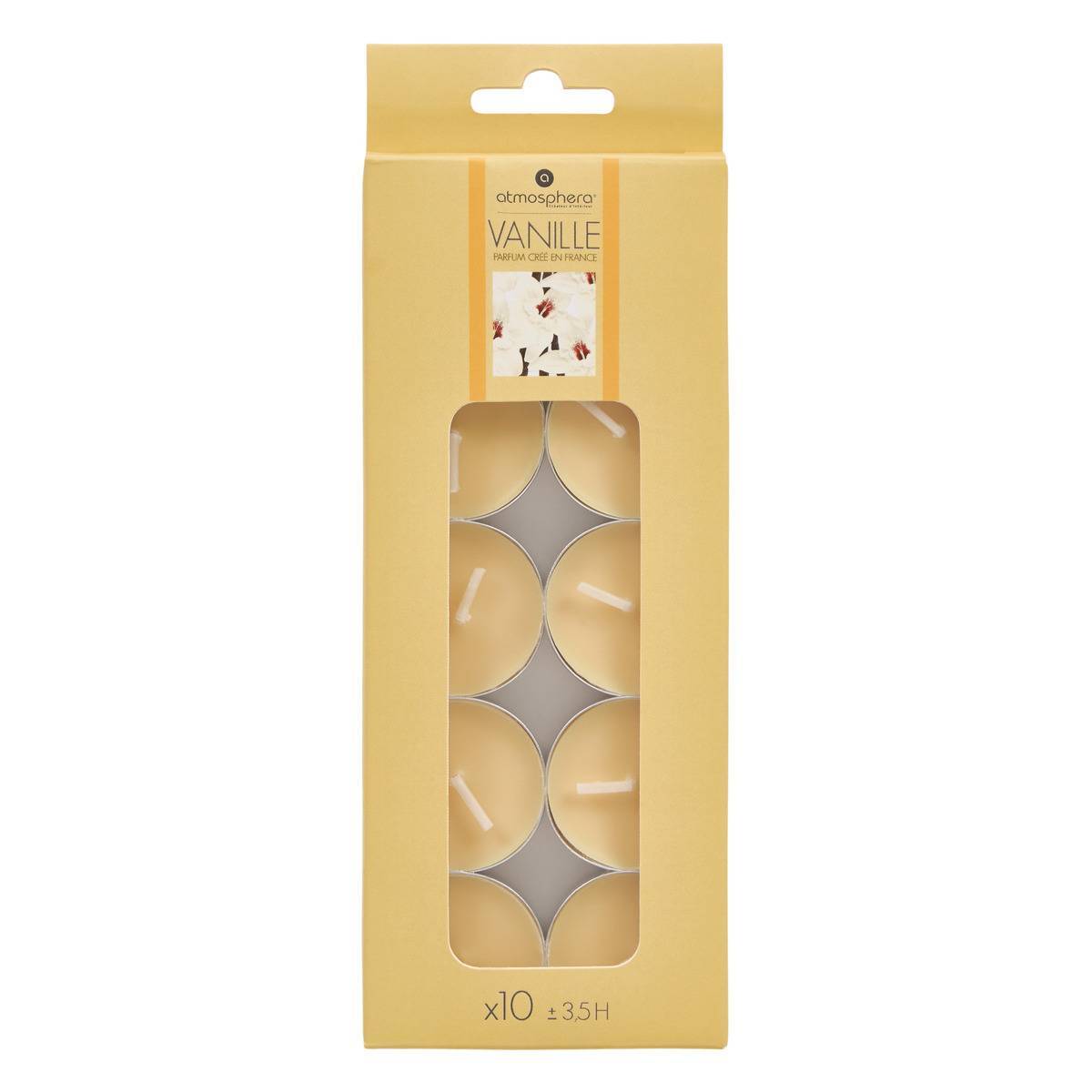 Atmosphera - Lot de 10 bougies parfumées vanille 150g - Atmosphera Créateur d'intérieur - Imagen 1