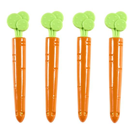 Cook Concept - Lot de 4 Pinces Ferme Sachet "Carotte" 11cm Orange - Image 1