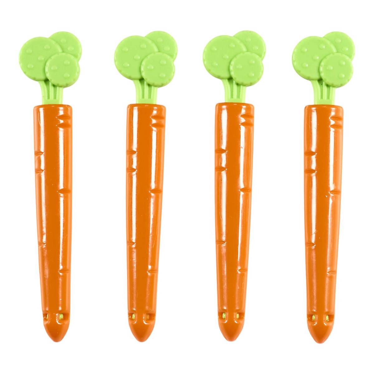 Cook Concept - Lot de 4 Pinces Ferme Sachet "Carotte" 11cm Orange - Image 1