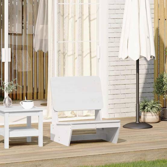 Chaise de jardin - Chaise d'extérieur - Fauteuil de jardin blanc 60x64x70,5 cm bois de pin massif - Image 2