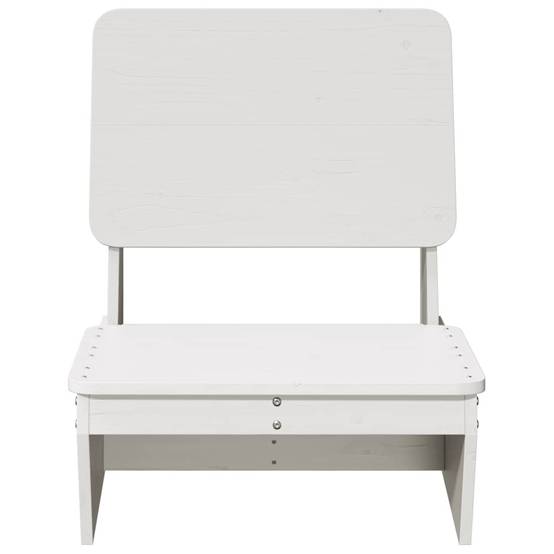 Chaise de jardin - Chaise d'extérieur - Fauteuil de jardin blanc 60x64x70,5 cm bois de pin massif - Image 3