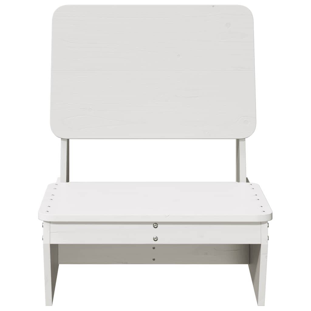 Chaise de jardin - Chaise d'extérieur - Fauteuil de jardin blanc 60x64x70,5 cm bois de pin massif - Image 3