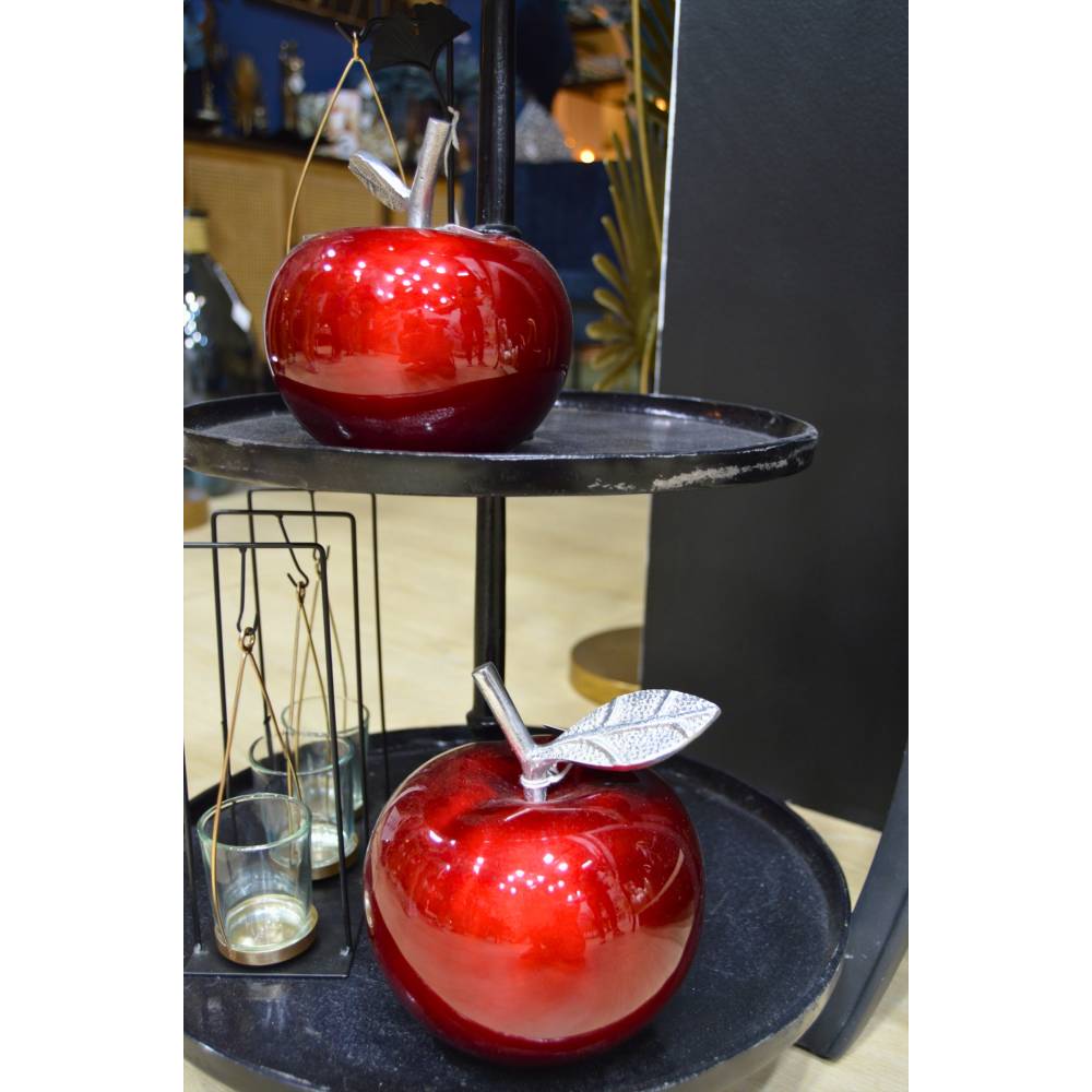 Home Edelweiss - Statuette pomme rouge en aluminium Claire 16 cm - Imagen 3