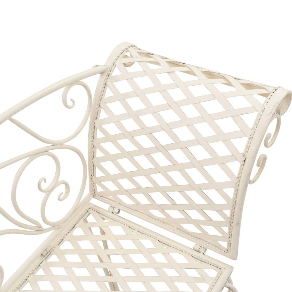 Vidaxl - Chaise longue de jardin 128 cm Métal Antique Blanc vidaXL 45431 - Image 4