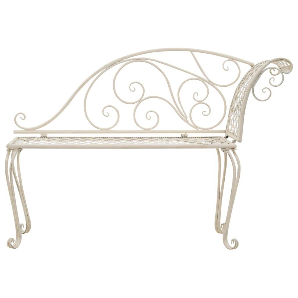 Vidaxl - Chaise longue de jardin 128 cm Métal Antique Blanc vidaXL 45431 - Image 7